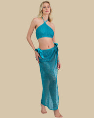 Isla & Evie Sequin Crochet Wrap Maxi Skirt