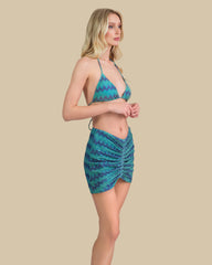 Isla & Evie Zig Zag Print Ruched Mini Skirt