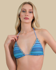Isla & Evie Embellished Crochet Triangle Bikini Top