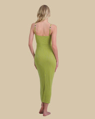 Isla & Evie Metallic Beaded Cut Out Halterneck Midi Dress