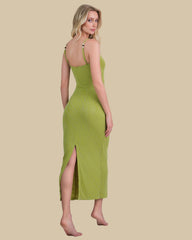 Isla & Evie Metallic Beaded Cut Out Halterneck Midi Dress