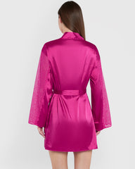 Isla & Evie Sleep Unlined Short Robe Pink / M