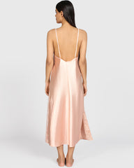Isla & Evie Sexy Sleep Satin Slip PEACHY KEEN / M