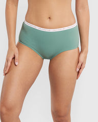 Isla & Evie Trendy Unlined Boyshort Panty Green / M