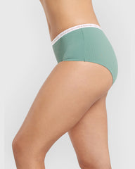Isla & Evie Trendy Unlined Boyshort Panty Green / M
