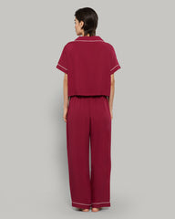 WOMEN'S SHORT SLEEVE PAJAMA SET Burgandy / S
