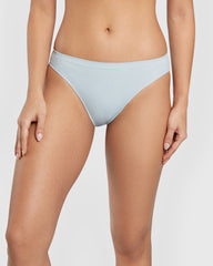 Isla & Evie Trendy Seamfree Unlined Brazilian Panty Blue / M