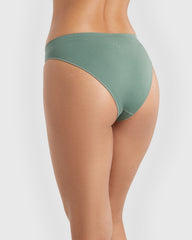 Isla & Evie Trendy Seamfree Unlined Brazilian Panty Green / M