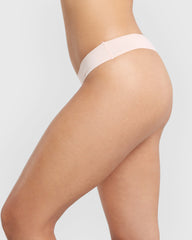 Isla & Evie No Show Cotton Unlined Thong Panty Pink / M