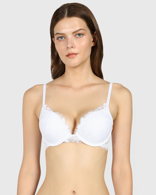 Isla & Evie Obvious Double Pushup Plunge Bra OPTIC WHITE / 34B