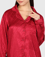 Isla & Evie Sexy Sleep 2-Piece Long Pant Dark Pink / S