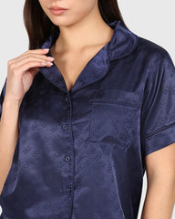 Isla & Evie Sexy Sleep 2-Piece Long Pant Dark Blue / S