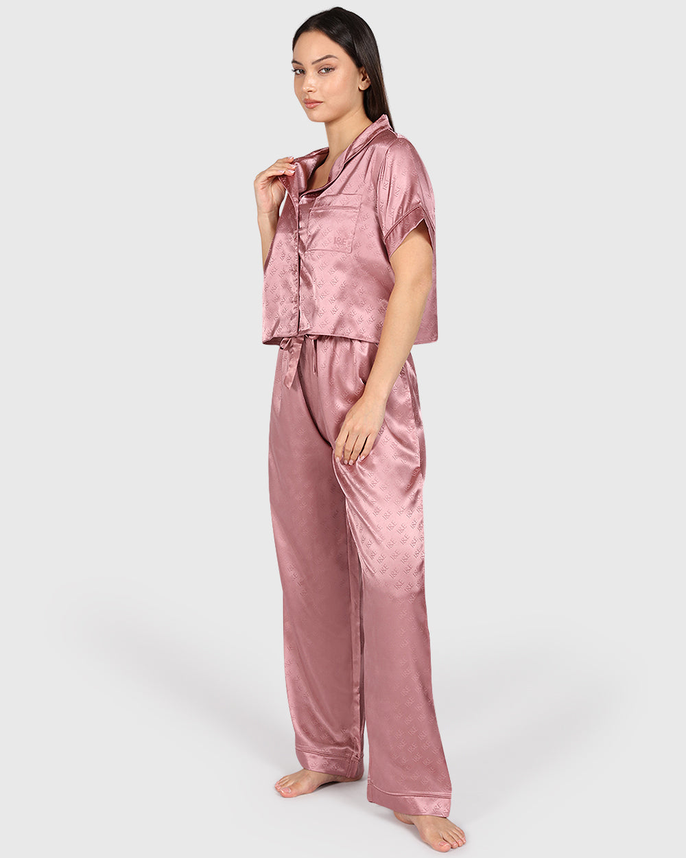 Isla & Evie Sexy Sleep 2-Piece Long Pant Light Pink / S