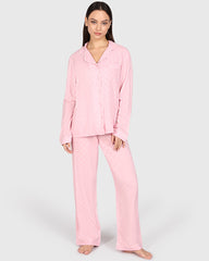 Isla & Evie Casual Lounge 2-Piece Long Pant Light Pink / S