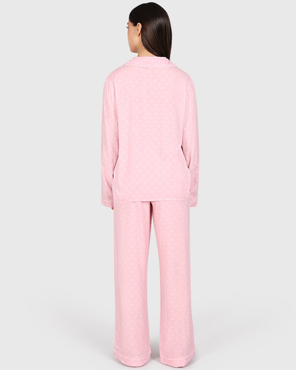 Isla & Evie Casual Lounge 2-Piece Long Pant Light Pink / S