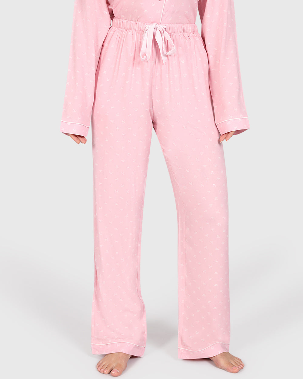 Isla & Evie Casual Lounge 2-Piece Long Pant Light Pink / S