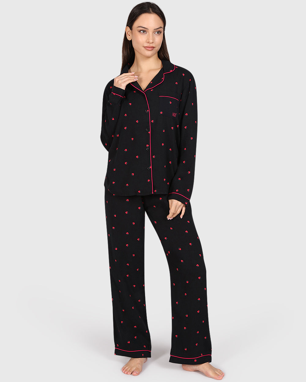 Isla & Evie Casual Lounge 2-Piece Long Pant Print : Fruit / S