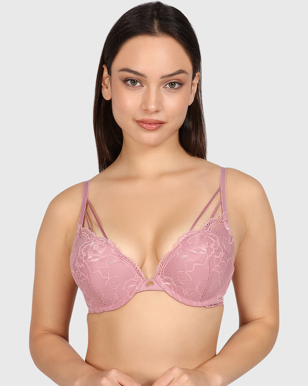 Isla & Evie Obvious Double Pushup Plunge Bra Light Pink / 34B
