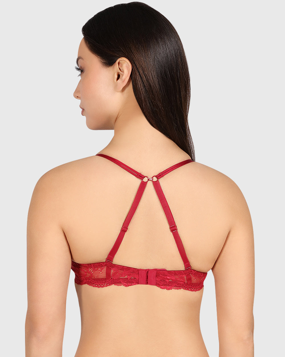 Isla & Evie Obvious Double Pushup Plunge Bra Dark Red / 34B