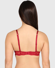Isla & Evie Obvious Double Pushup Plunge Bra Dark Red / 34B