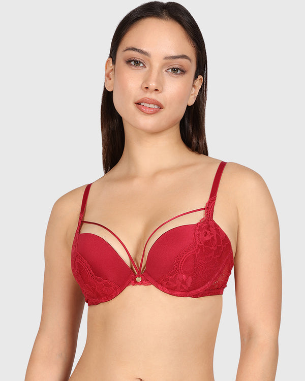 Isla & Evie Obvious Gel Padding Plunge Bra Dark Red / 34B