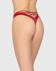 Isla & Evie Sexy Thong Panty Dark Red / S