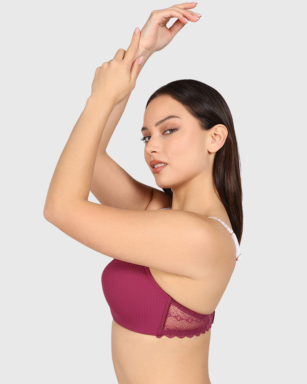 Isla & Evie Trend No Wire Plunge Bra Purple / 34B