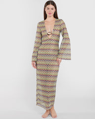 Isla & Evie Crochet Maxi Coverup Multicolor / S