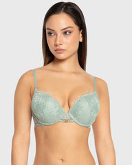 Isla & Evie Iceberg Green Double Push Up Plunge Bra Iceberg Green / 34B