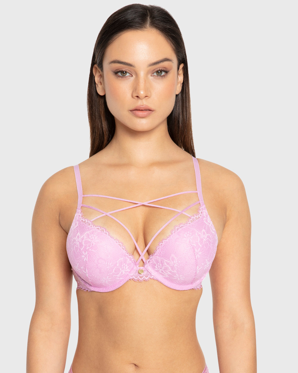 Isla & Evie Phalaenopsis Double Push Up Plunge Bra Phalaenopsis / 34B