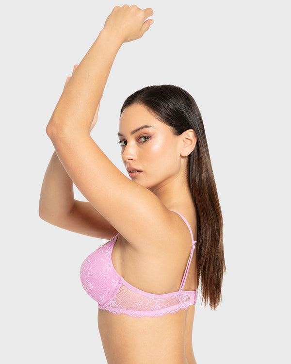 Isla & Evie Phalaenopsis Double Push Up Plunge Bra Phalaenopsis / 34B