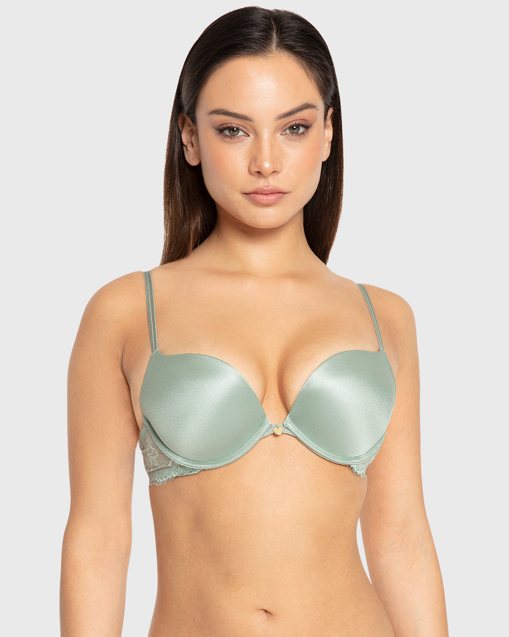 Isla & Evie Iceberg Green Gel Padded Plunge Bra Iceberg Green / 34B
