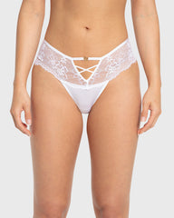 Isla & Evie Bright White Lace Thong Panty Bright White / S