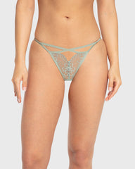 Isla & Evie Iceberg Green Lace String Panty Iceberg Green / S