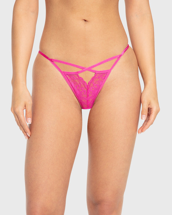 Isla & Evie Rose Violet Lace String Panty Rose Violet / S