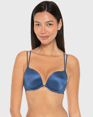 La Senza Isla & Evie Sexy Fashion Gel Padding Plunge Bra – Navy Peony Navy Peony / 34B