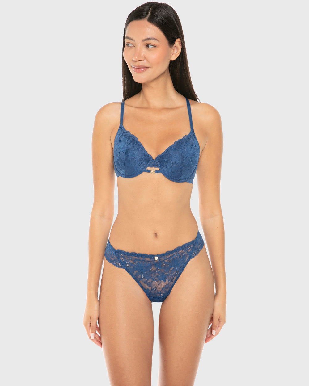 La Senza Isla And Evie Sexy Fashion Cheeky Panty Navy Peony Navy Peony / S