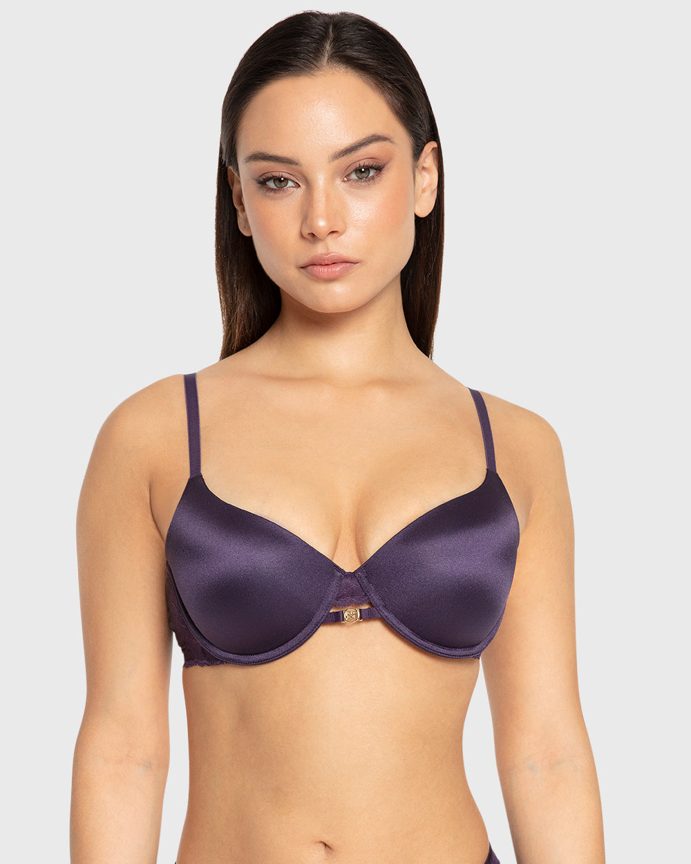 Isla & Evie Purple Velvet Lightly Lined Full Coverage Bra Purple Velvet / 34B