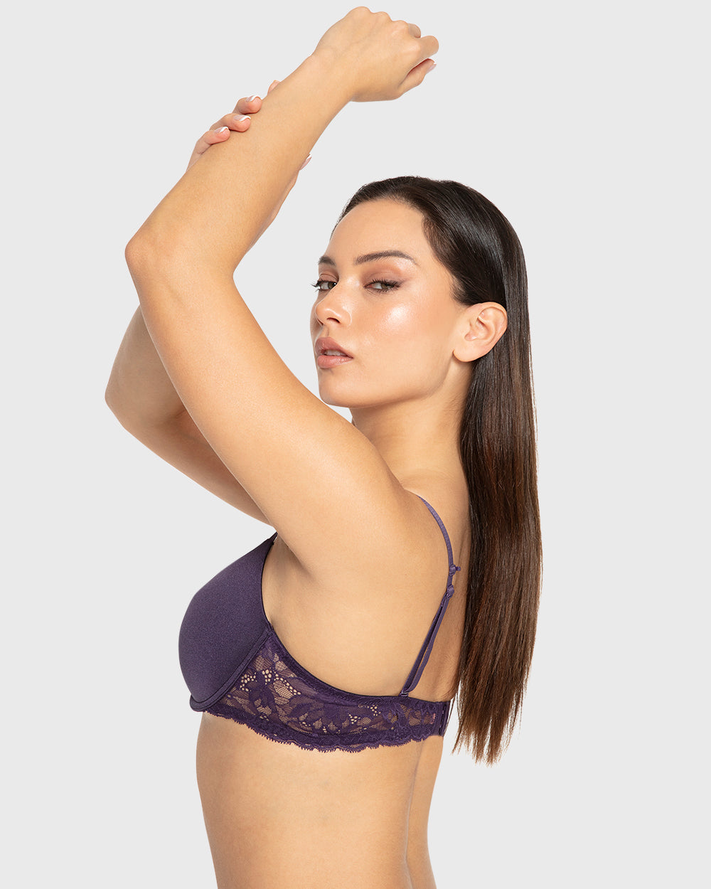 Isla & Evie Purple Velvet Lightly Lined Full Coverage Bra Purple Velvet / 34B