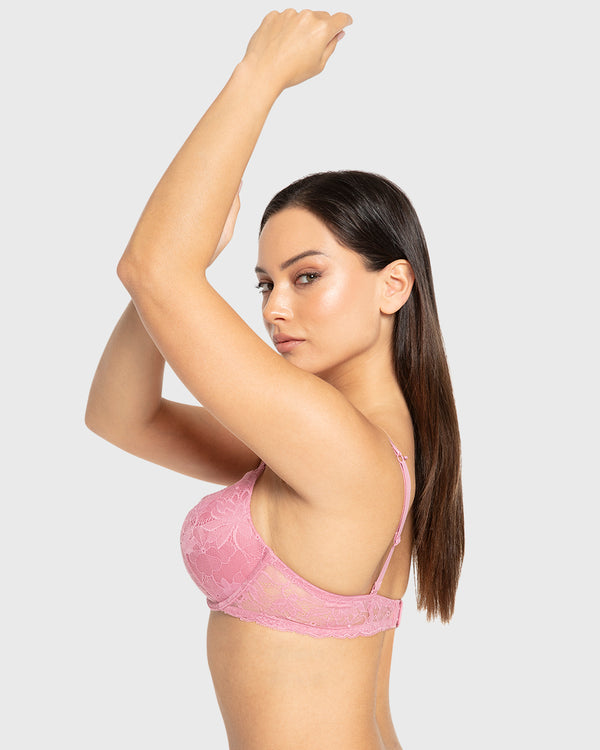 Isla & Evie Foxglove Double Push-Up Plunge Bra Foxglove / 34B