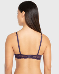 Isla & Evie Purple Velvet Double Push-Up Plunge Bra Purple Velvet / 34B