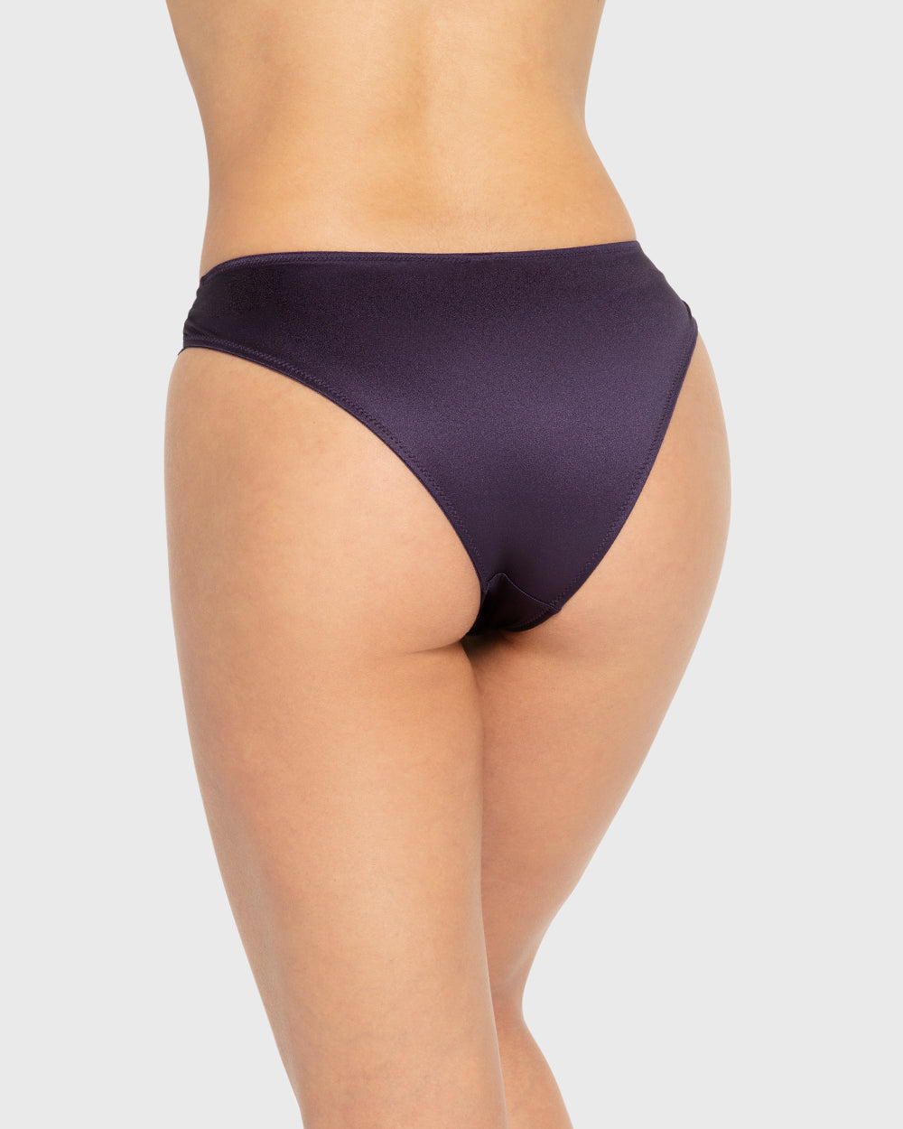 Isla & Evie Purple Velvet Lace Cheeky Panty Purple Velvet / S