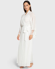 Isla & Evie Bright White Chiffon Robe Bright White / XS