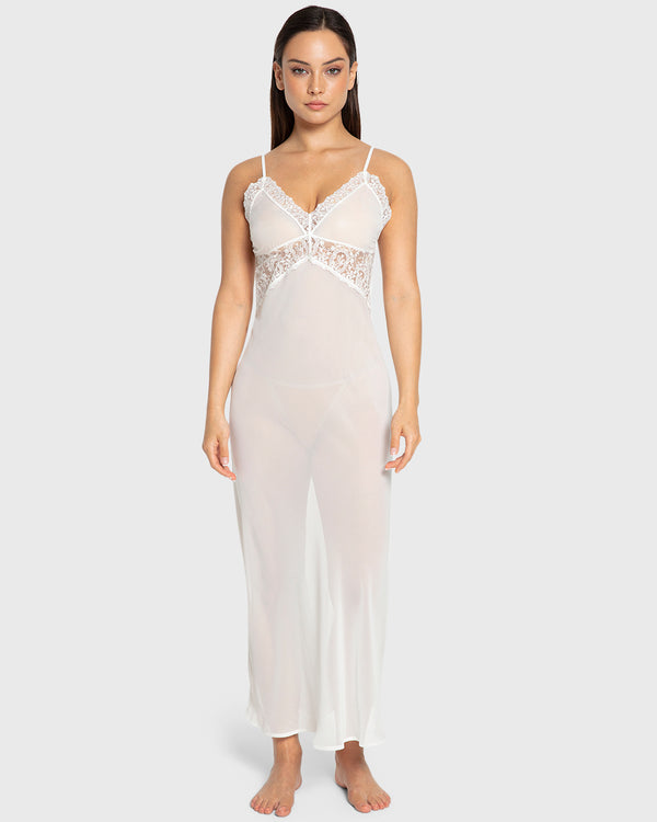 Isla & Evie Bright White Chiffon Slip Bright White / S