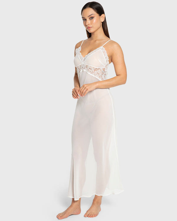 Isla & Evie Bright White Chiffon Slip Bright White / S