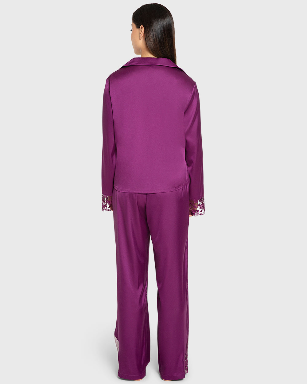 Isla & Evie Purple Potion Satin Pajama Set Purple Potion / S