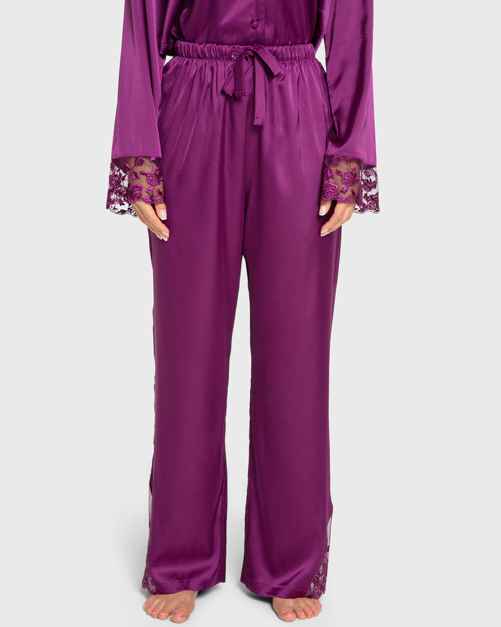 Isla & Evie Purple Potion Satin Pajama Set Purple Potion / S