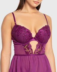 Isla & Evie Purple Potion Mesh Babydoll Purple Potion / S