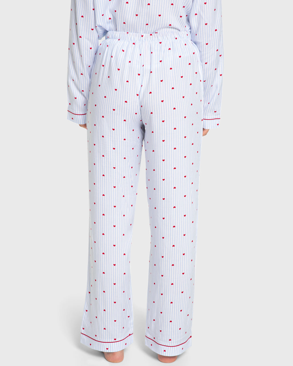 Isla & Evie Blue Heart Print Viscose Pajama Set Blue Heart Print / S