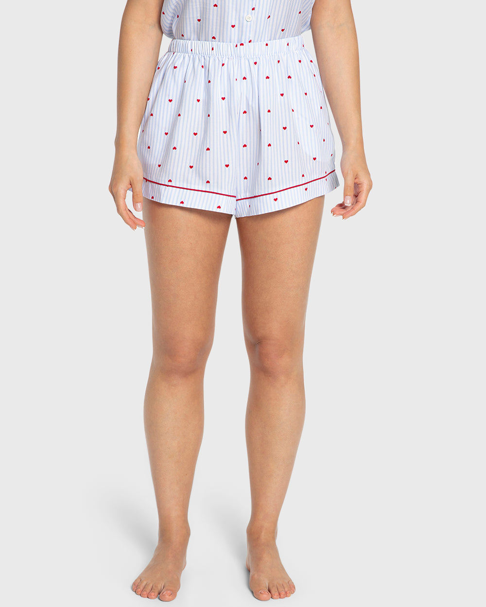 Isla & Evie Blue Heart Print Viscose Cami Pajama Set Blue Heart Print / S